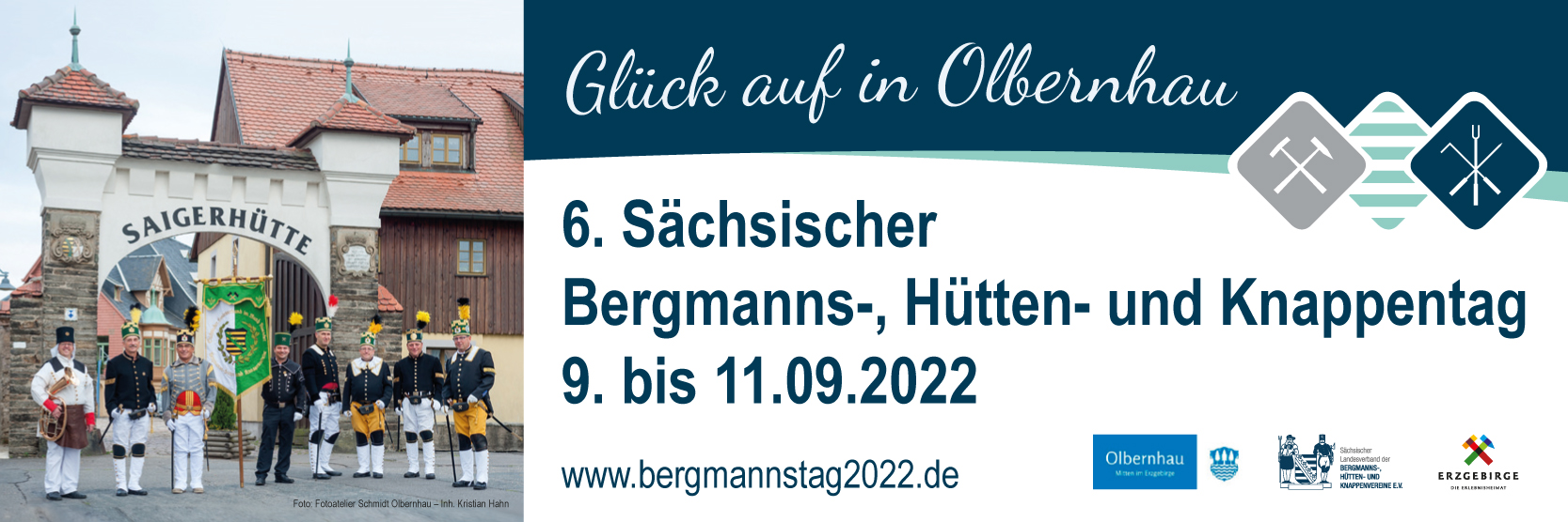 6. Sächsischer Bergmanns-, Hütten- und Knappentag vom 9. bis 11. September 2022 in Olbernhau